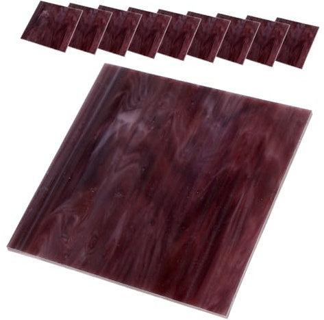 Gadpiparty 10stücke Teiliges Buntglasplatten Für Mosaikarbeiten Transparente Und Strukturierte Glastiles Tiefviolett Für Kreative Bastelprojekte Und Kirchenmosaiken