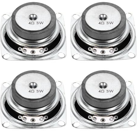 sourcing map 2 Pcs 3W 4 Ohm Small Speakers Metal Shell Square Outside Micro Magnet Speaker for Mini Speakers DVD EVD Multimedia Mobile Portable Advertising Machine