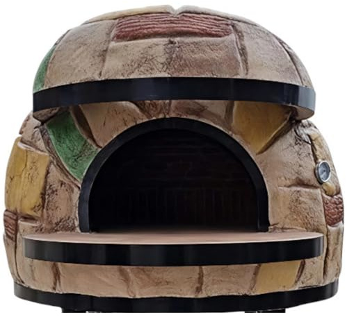 FORTUNATO Forno Pizza Legna Artigianale Cottura Tradizionale Linea Rustico Rivestimento Pietra Alta Resistenza Giardino Pizzeria (Diametro 130 cm)