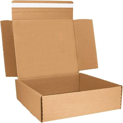 Venuscello® 1 x Large Letter Cardboard Boxes 15.5 x 12.5 x 5 Inch Peel & Seal Corrugated Shipping Boxes for Parcels E-Commerce Gifts Postal Packaging