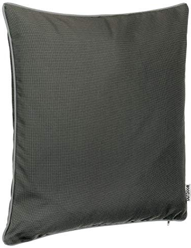 Brandsseller Outdoor Kissen Garngefärbt 45x45 cm – Wetterfeste Dekokissen mit Paspel – Wasserabweisende Zierkissen für Garten, Balkon & Terrasse – Robuste Sofakissen für drinnen und draußen Anthrazit