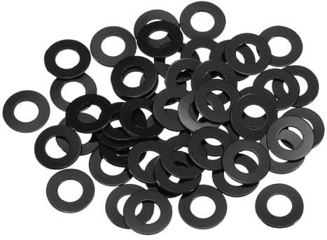 sourcing map Rondelle piatte M6 in nylon, 80 pezzi, diametro interno 6 mm, diametro esterno 12 mm, spessore 0,5 mm, distanziatori in plastica per viti, bulloni, riparazione idraulica del rubinetto del
