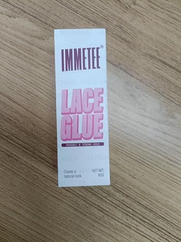 immetee Colle à perruque, Colle à dentelle pour perruque, Adhésif transparent à forte tenue pour remplacement de cheveux Invisible 80g
