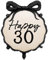 Folienballon Happy 30 – Schwarz-Weiß – 57,5 x 56 cm – Geburtstagsdeko 30. Geburtstag – Wiederverwendbar & nachhaltig – Helium- und Luftballon