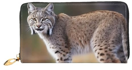 PPTHSNVB Wild Bobcat Damen Geldbörse Große Kapazität Kreditkartenhalter Reißverschluss Telefon Clutch Damen Reise Geldbörse, Wilder Bobcat, Einheitsgröße, Klassisch