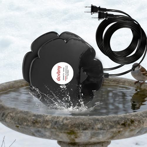 Vogeltränken-Enteiser mit Thermostat, 250 W, 120 V, automatische Abschaltung, schnelles Eisschmelzen, wasserdicht und auslaufsicher, Silikon-Heizung für Vogeltränken, 2 Stück