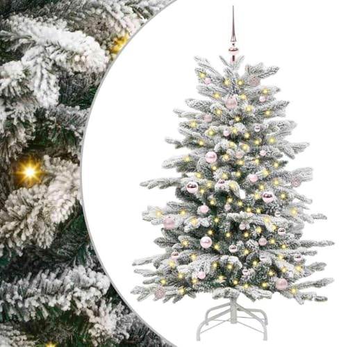 vidaXL Sapin de Noël Artificiel à Branches Articulées Blanc 150 cm, Sapin de Noël Artificiel, déco Moderne, en Forme de cône, avec lumière LED USB, PVC, élégant