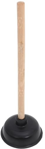 Toilettenreinigungswerkzeug mit Holzgriff und Gummikopf, 45x14,6x14,6cm | Starke Saugwirkung, für Wc Schüssel und Küchenabfluss, Robustes Holz Gummi Design, 1 Stück