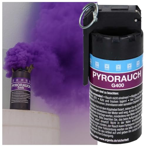 Rauchgranate G400 Pyrorauch mit Kipphebelzündung Rauchtopf | Rauchbombe mit einer Rauchdauer von ca. 80 Sekunden I Handgranate Rauchgeneratoren Rauchfackel Bengalfeuer Bengalos Smoke