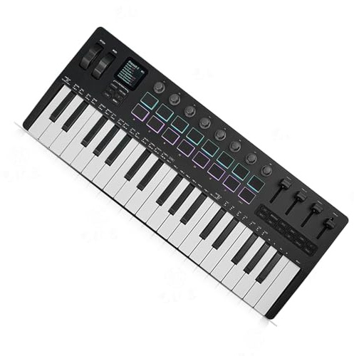 micherr Petit contrôleur de clavier portable 37 pouces pour production musicale texture adaptée pour studio et voyage