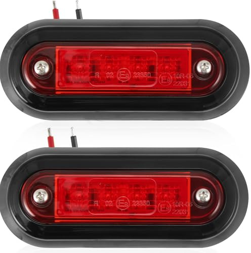 ETUKER 2X Anhänger Seitenmarkierungsleuchte Begrenzungsleuchte Rot LED 12/24V Wasserdicht LKW Positionsleuchten 12V 24V Ruecklichter Wohnwagen