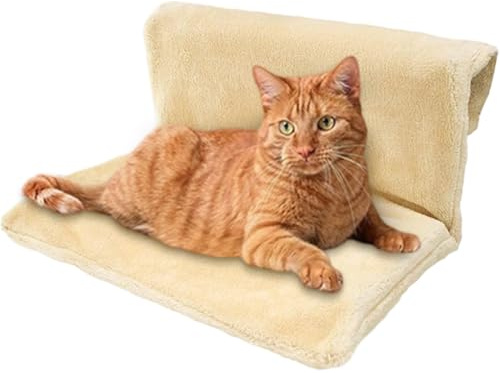 Wapasezyar Cat Bed for Heaters, Cat Heating Lounger with Cuddly Plush Cover, Cuddly Cat Heating Lounger, Cat Hammock Heating, Heating Lounger Cats for All Radiators (Meige)