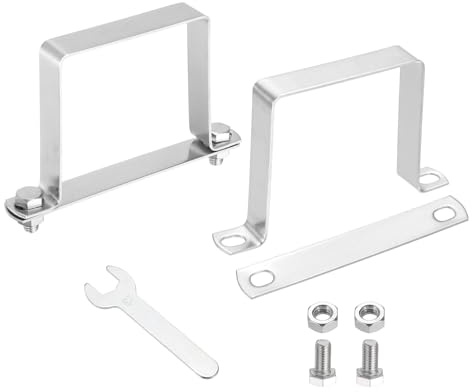 QUARKZMAN 2 Stück U-Förmige Vierkantrohr-Schellen 80x80mm U-Profile 304 Edelstahl Vierkant-Schellen Mit Bolzenplatte Muttern Und Schraubenschlüssel Für Rohre Türschließstangenhalter Geländer
