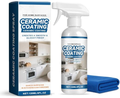 Ceramic Coating Spray, Duschkabine Reiniger – Keramik Spray for Kitchen & Bathroom, Keramik-Beschichtungsspray für Edelstahl und Glas, Langanhaltender Glanzversiegelungsreiniger für Küche & Bad (1PC)