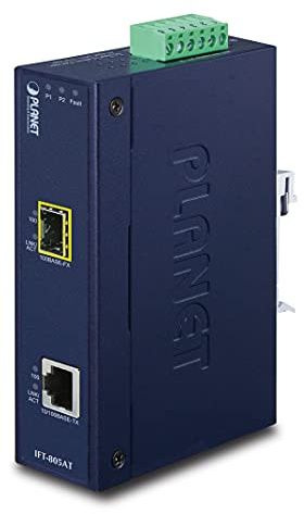 PLANET 10/100Base-TX to 100Base-FX Industrial Media Converter + Wide Operating Temperature