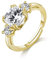 Philip Jones Vergoldeter Verstellbarer DREI-Steine-Ring mit Zircondia®-Kristallen