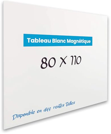 Vivol Tableau blanc Magnétique panneau Sans Cadre | Tableau magnétique avec étagère à crayons | Tableau feutre mural Mur magnétique | 8 tailles Magnétique effacable (80 x 110, Blanc)