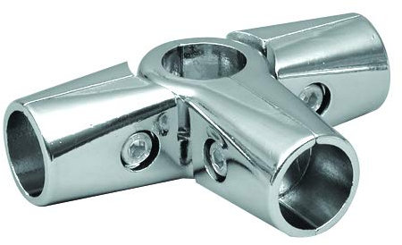 GIUNTO A 5 VIE ANGOLO ORIZZONTALE E VERTICALE PER TUBO TONDO DIAMETRO 25 mm PER AGGANCIO A 'T' PER LA CREAZIONE DI STRUTTURE IN FERRO (25 mm)