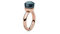Qudo Firenze Edelstahl rosegold farbenem Ring mit london blue Stein (blau/türkis) (56)