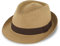 fiebig Jackson Trilby Papierhut mit farbigem Ripsband | Sonnenhut aus 100% Papier | Natur Sommerhut (57-M, Camel)