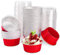 DEAYOU 100 Pieces Aluminum Foil Baking Cups with Lids, 5oz/125ml Disposable Ramekins Muffin Cups, 3 Cupcake Foil Liners Tart Pie Tin Pan Holder for Pudding, Souffle, Party, Wedding, Red Color