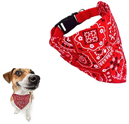 LATRAT Ajustable Bandana Triangle pour Animaux Compagnie, Bandana Chien Écharpe, Écharpe pour Chien Chat, Foulard Accessoires pour Animaux, Rouge L