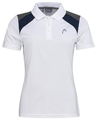 HEAD Damen Club 22 Tech Polo Women, Weiß/Blau, M Blusen & T-Shirts, Weiß/Blau, M EU