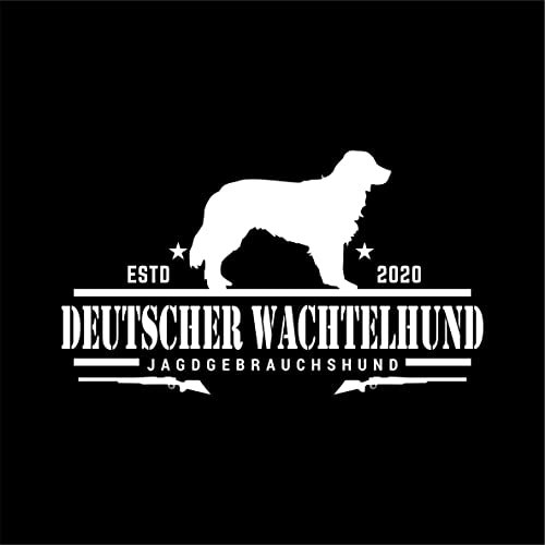 siviwonder Deutscher Wachtelhund Aufkleber Auto Hund Jäger Jagd Pointer Sticker Jagdgebrauchshund Farbe Weiß, Größe 60cm
