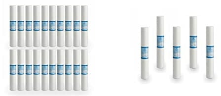 Bellerofonte Filtro Sedimenti 20 Pollici 50 Micron. Elimina Sabbia, Fango, Particelle di ruggine e impurità sospese fino a 50 Micron in Polipropilene 20 pezzi + 5 omaggio