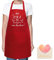 SATINIOR Oma Geschenk Oma Schürze Geburtstagsgeschenk Weinrot Kochschürze mit Spruch Bei Oma Schmeckt's Am Besten Küchenschürze mit Muttertag Grußkarte für Oma Muttertag Geschenk Deko