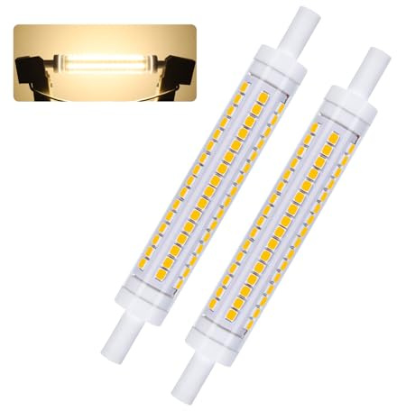 I-SHUNFA R7S LED 118mm Bulbs,10W Natural White 4000K 1100LM,2 Pack | Replaces 100W Halogen Bulbs,for Uplighters,Reading Lamps,Non-Dimmable,AC 230V
