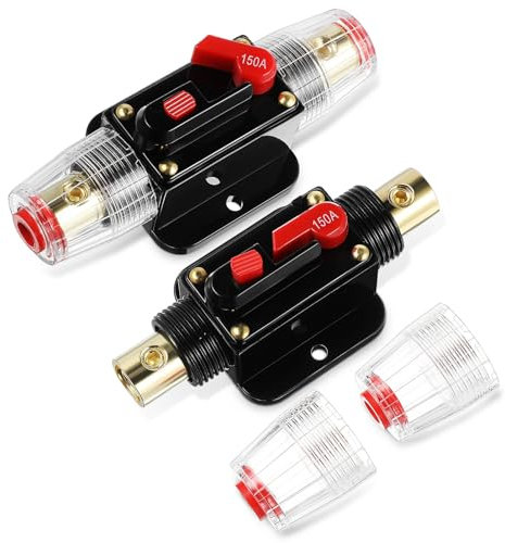 Gatuida Leistungsschalter Reset Sicherung: 150A Schutzschalter Auto Sicherungshalter mit Manuellem Reset 2 Stück Sicherungshalter KFZ Wasserdicht für Autoradio Video Motor Boot Lkw