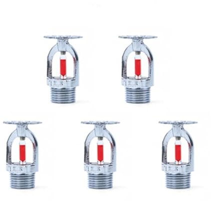 5 x Feuer-Sprinklerkopf, 68 °C, aufrechter Sprinklerkopf, Wassersprühkopf, schnelle Reaktion, 1,27 cm Gewinde für Zuhause/Gewerbe/Wohngebäude (Daunensprüh)