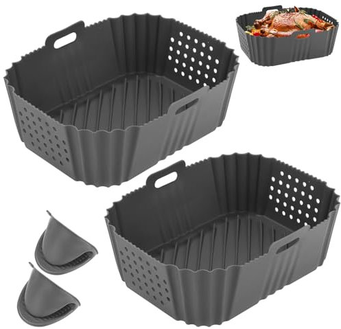 2 Piezas Molde Silicona Freidora de Aire para Ninja Double Stack XL SL400EU 9.5L,Air Fryer Accesorios para Ninja Foodi AF300EU AF400EU