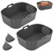 2 Pièces Moule Silicone Air Fryer Ninja Double Stack XL SL400EU 9.5L,Moule Accessoires Airfryer pour Foodi Max Dual Zone 9.5l AF400EU AF300EU 7.5L,Air Fryer pour Friteuse sans Huile(Gris)