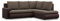 Mebligo - Ecksofa mit Schlaffunktion und 2 Bettkasten Braun + Braun 230x89x200 (BxHxT) FORESTA - Rechts Eckcouch, Sofas & Couches, Couch L Form, Cauchsofa, Sofa Wohnzimmer, Ecke Sofa