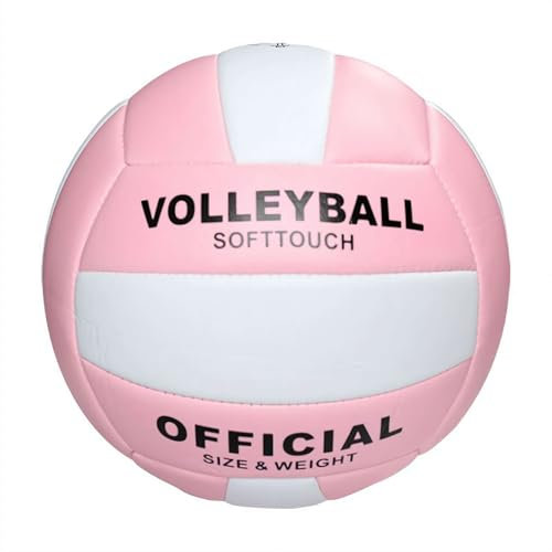Ballon de volley rose officiel taille 5, doux au toucher et léger pour enfants, adolescents, adultes, unisexe, ballon de volleyball durable anti-explosion pour intérieur et extérieur pour stade,