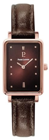Pierre Lannier Montre Femme Ariane Doré-Rose Cadran Chocolat Bracelet Cuir Chocolat 12 MM