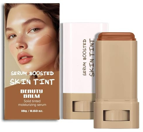 Beauty Balm Serum Boosted Skin Tint - Hydrating Tinted Moisturiser Foundation Stick, Portable Moisturising Contour Stick for Face Makeup (# 03)