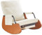 Cozykimo Schaukelstuhl mit fußstütze Wohnzimmer, Schaukelsessel Relaxsessel mit Einstellbar Rückenlehne, Stillsessel Rocking Chair fürs Wohnzimmer/Schlafzimmer/Balkon (Orange)