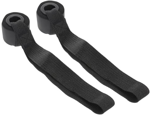2 Stück Türanker Gummiband für Trainingswiderstand, Heimtraining Schwarz | PVC Kern, Verstärkte Nähte, Dichte Schlaufenstruktur, Sichere Befestigung für Türflächen und Bänder