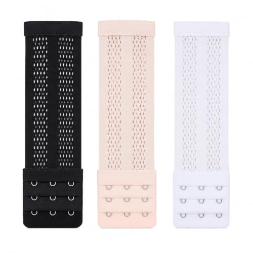 LLXUANKK 3PCS Long Bra Extenders with 3 Hook and 3 Row