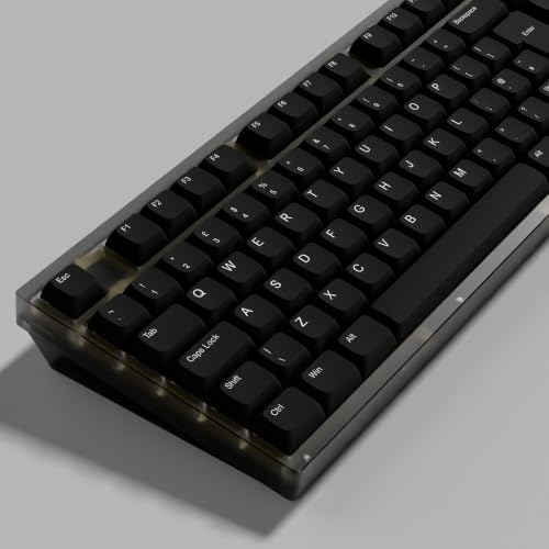 Krome Keycaps - Black UK Keyboard Keycaps - PBT Material - 120 Total Keycaps - ANSI + ISO - Non Backlit - Compatible with Most Mechanical Keyboards - MX Stems (XDA Profile)