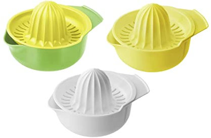 Fackelmann 42460 Spremiagrumi manuale 250 ml, spremi agrumi con contenitore, spremi limoni, arance, pompelmi e lime, plastica, giallo, verde, bianco, 14,5x11,5x9,5 cm