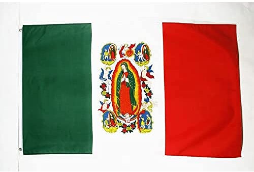 AZ FLAG - Drapeau Notre Dame de Guadeloupe - 150x90 cm - Drapeau Mexicain - Mexique 100% Polyester Avec Oeillets Métalliques Intégrés - Pavillon 110 g