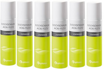 Spitzner Duschschaum – Harmonisierende Wellness-Dusche , sanft reinigender Schaum, hautverträglich und 100% vegan (Acai-Yuzu, 150 ml (6er Pack))