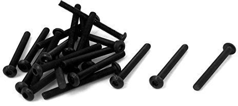 sourcing map M3 x 30 mm Legierung Stahl Innensechskant Knopfkopf Schrauben schwarz 20 Stk