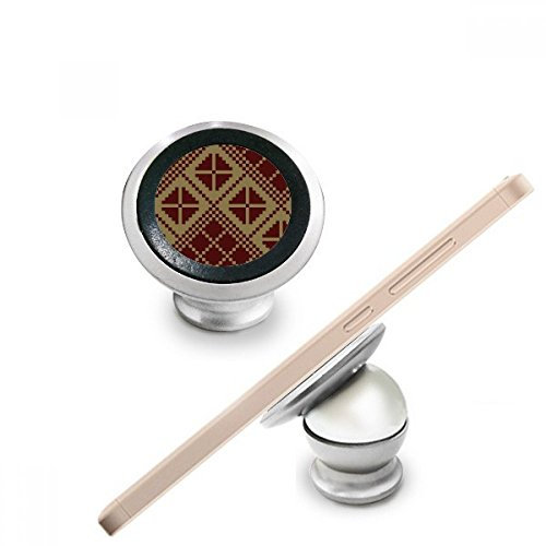 Braun Hellbraun Kreuz in Rhombus mit Triangel Nordic Illustration Muster Magnetverschluss Handy Halterung Auto Armaturenbrett Halterung Für Handy 360 Grad Rotation Geschenk