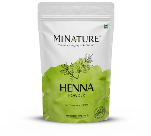 Mi Nature Pure Henna Powder (Lawsonia Inermis) 227g (8 oz)- Natural Plant-Based Hair Coloring & Conditioning Treatment - Herbal Hair Care Formula - No Added Preservatives