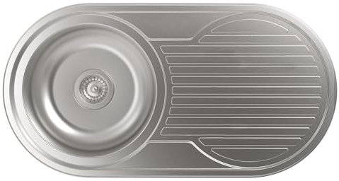 Cata | Fregadero Sobre Encimera | Modelo RD1 | Fregadero de Cocina con Escurridor | Ancho de 45 cm | Acero Inoxidable